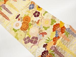 松藤に花々・露芝模様織出し袋帯